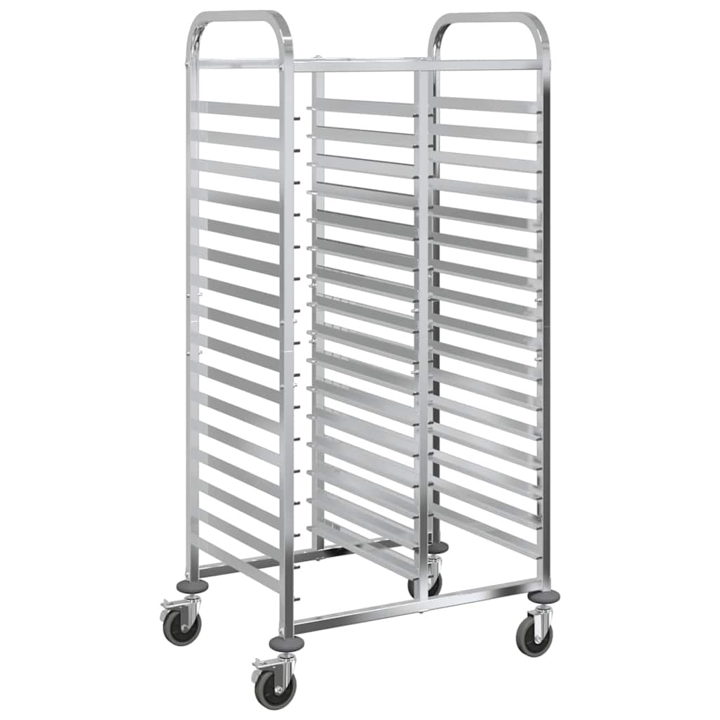 vidaXL Wózek na tace z 32 pojemnikami GN 75x55x162,5cm Stal nierdzewna