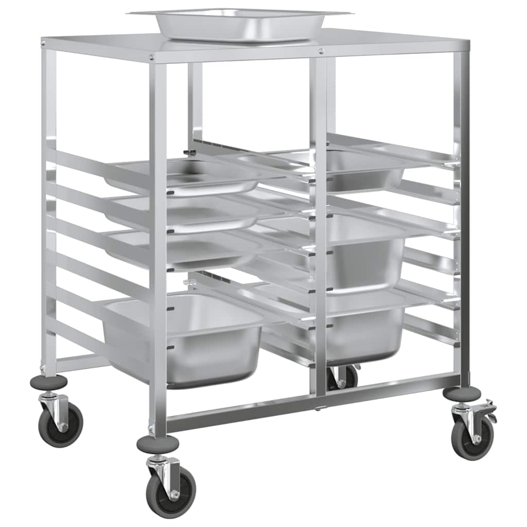 vidaXL Wózek na tace z 12 pojemnikami GN 75x55x87 cm Stal nierdzewna