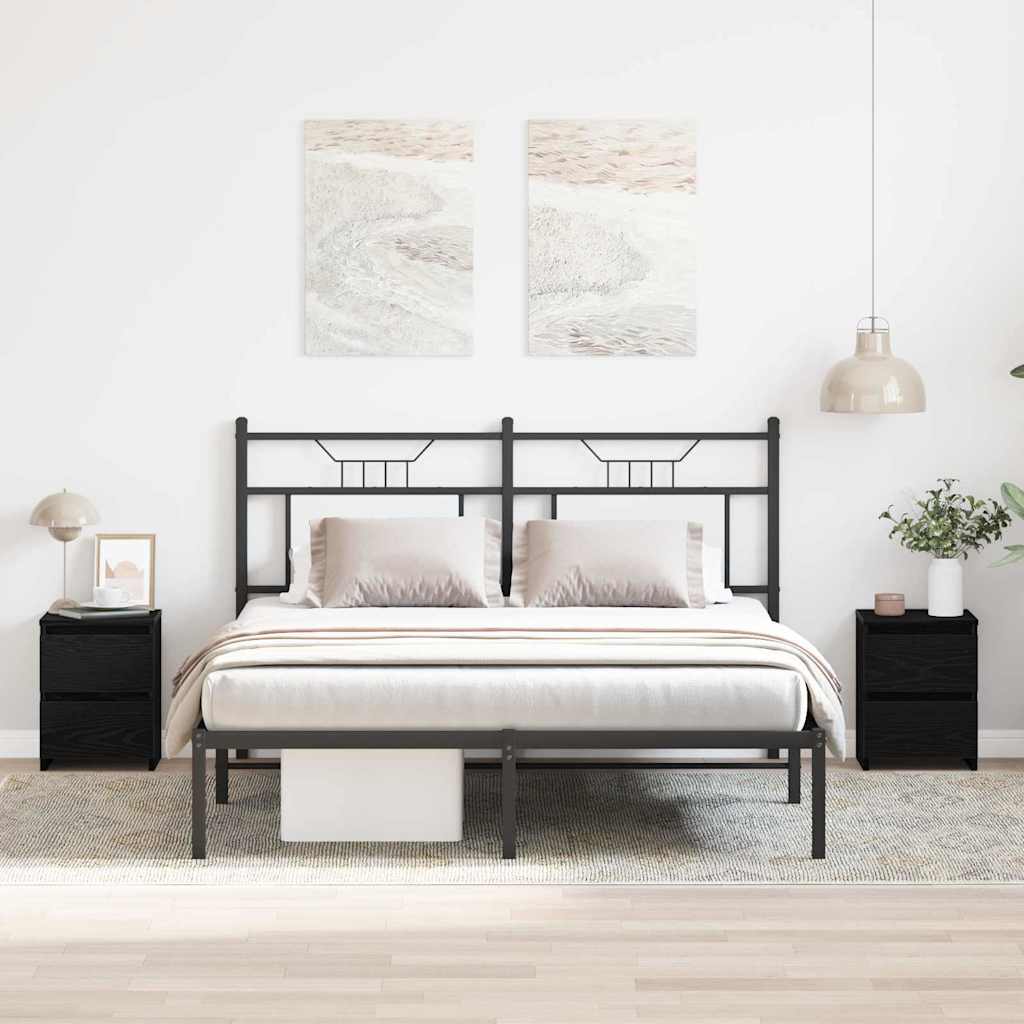 vidaXL Szafka Nocna z szufladą 2 pcs Czarny Dąb 30 x 30 x 40 cm