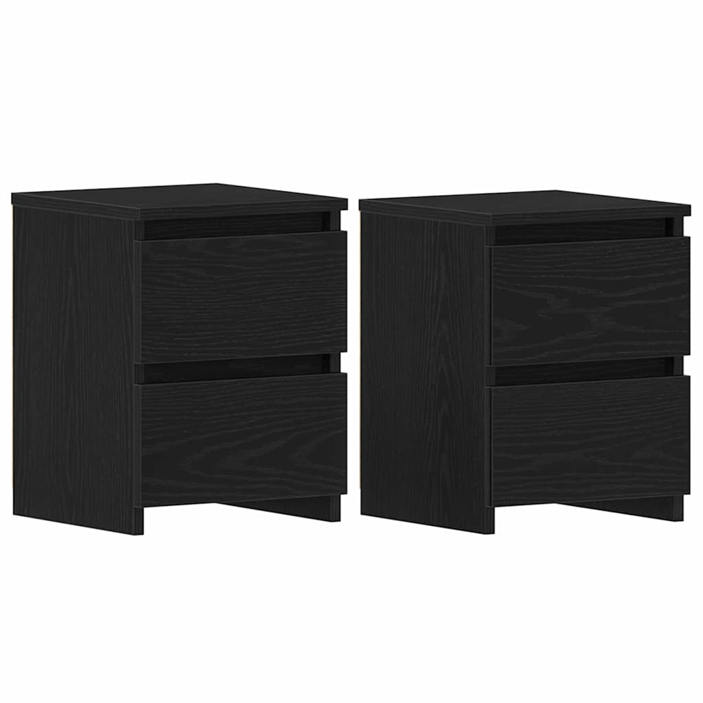 vidaXL Szafka Nocna z szufladą 2 pcs Czarny Dąb 30 x 30 x 40 cm