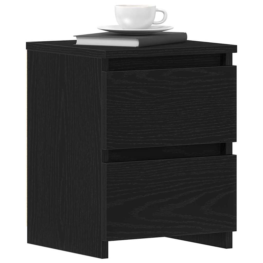 vidaXL Szafka Nocna z szufladą 2 pcs Czarny Dąb 30 x 30 x 40 cm