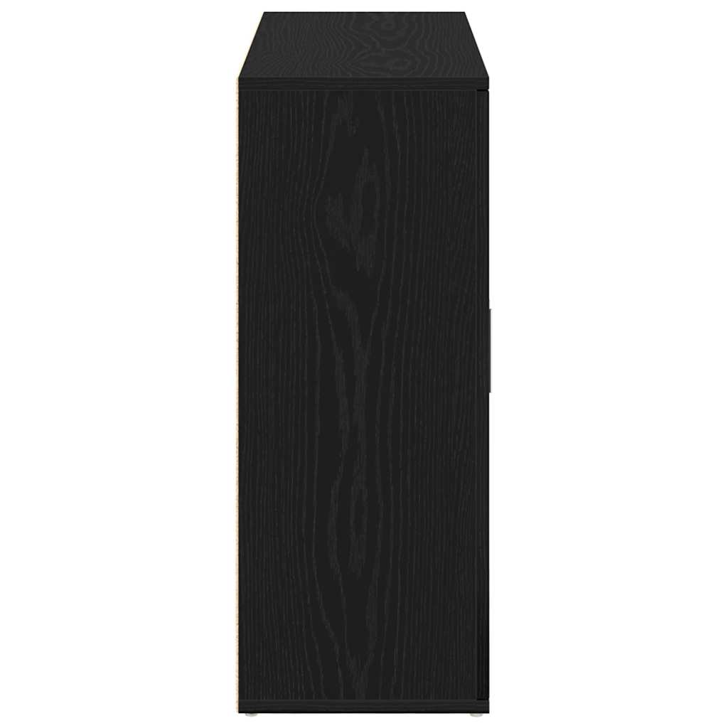 vidaXL Komoda Czarny Dąb 91x29,5x75 cm Drewno konstrukcyjne