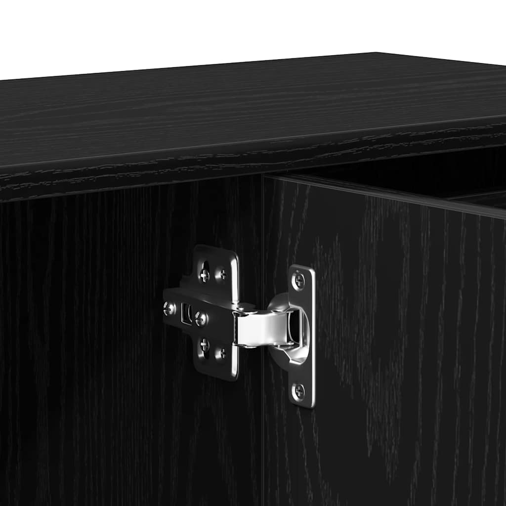 vidaXL Komoda Czarny Dąb 91x29,5x75 cm Drewno konstrukcyjne