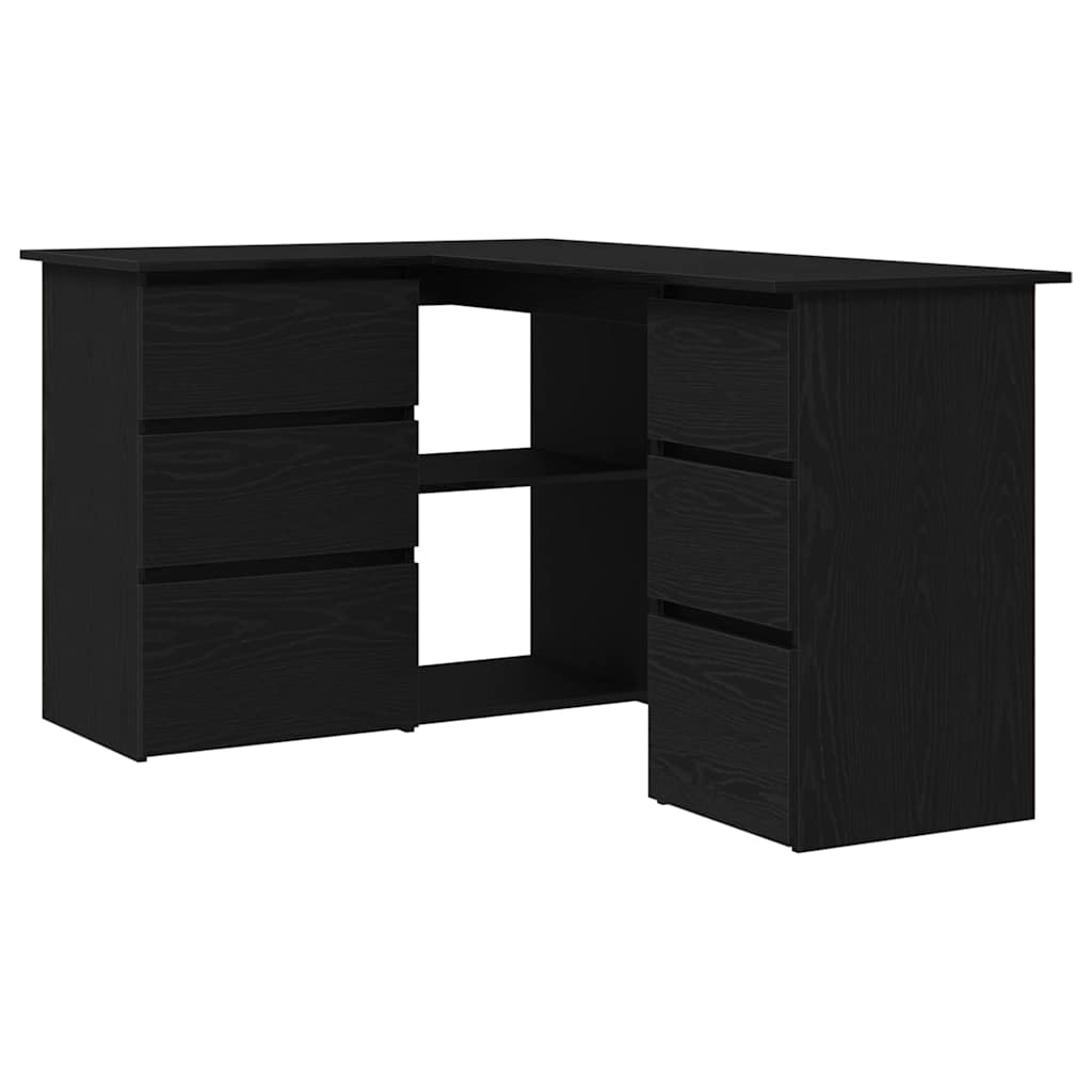 vidaXL Biurko Czarny Dąb 145 x 100 x 76 cm Materiał drewnopochodny