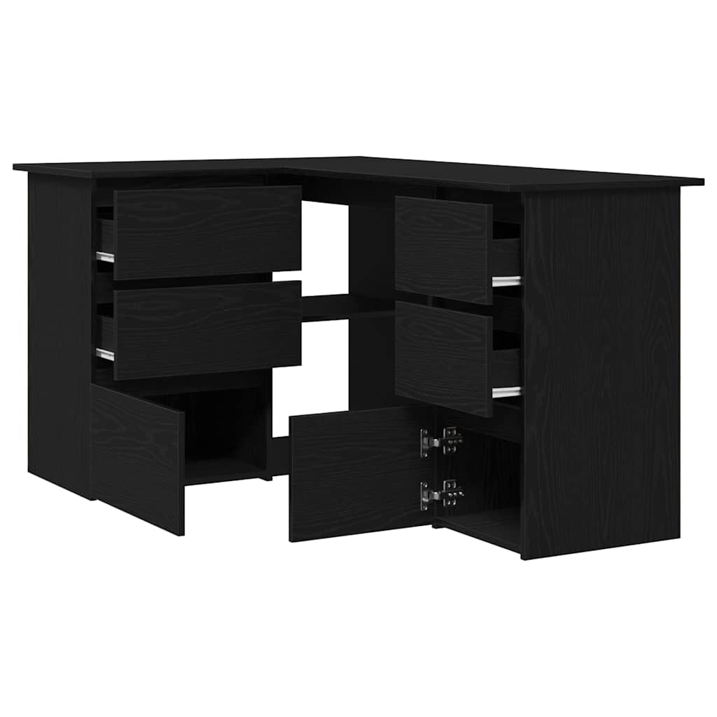 vidaXL Biurko Czarny Dąb 145 x 100 x 76 cm Materiał drewnopochodny