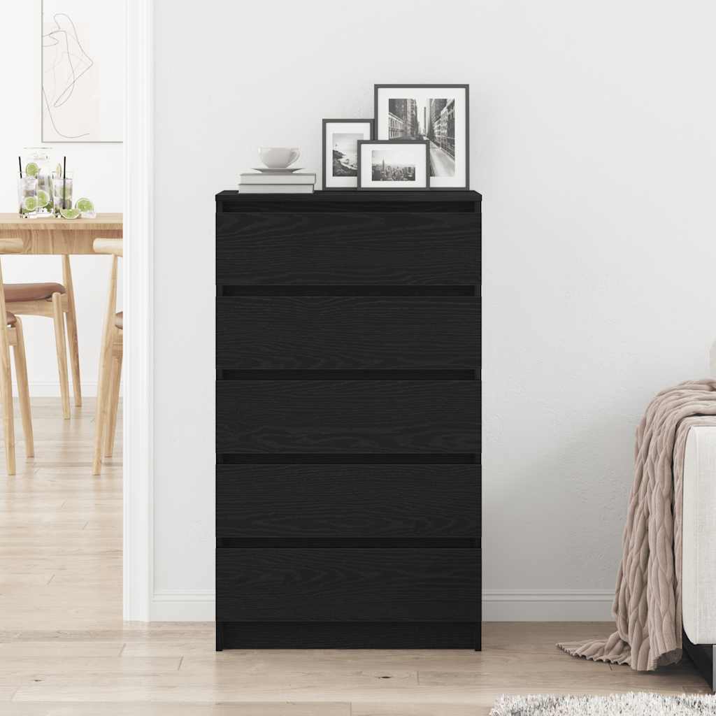 vidaXL Komoda, czarny dąb, 60x36x103 cm, materiał drewnopochodny
