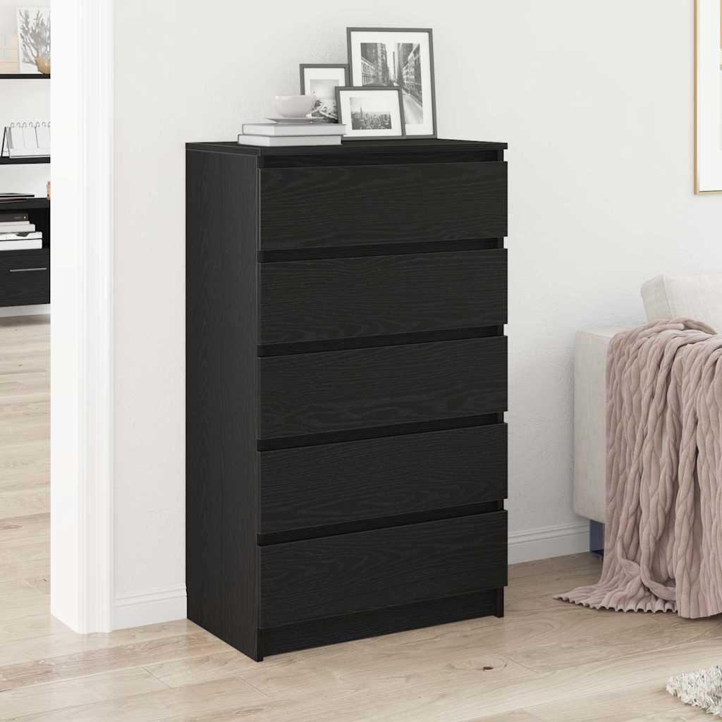 vidaXL Komoda, czarny dąb, 60x36x103 cm, materiał drewnopochodny