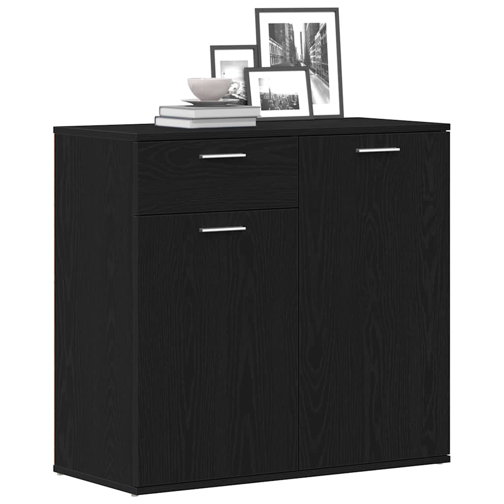 vidaXL Szafka, czarny dąb, 80x36x75 cm, materiał drewnopochodny