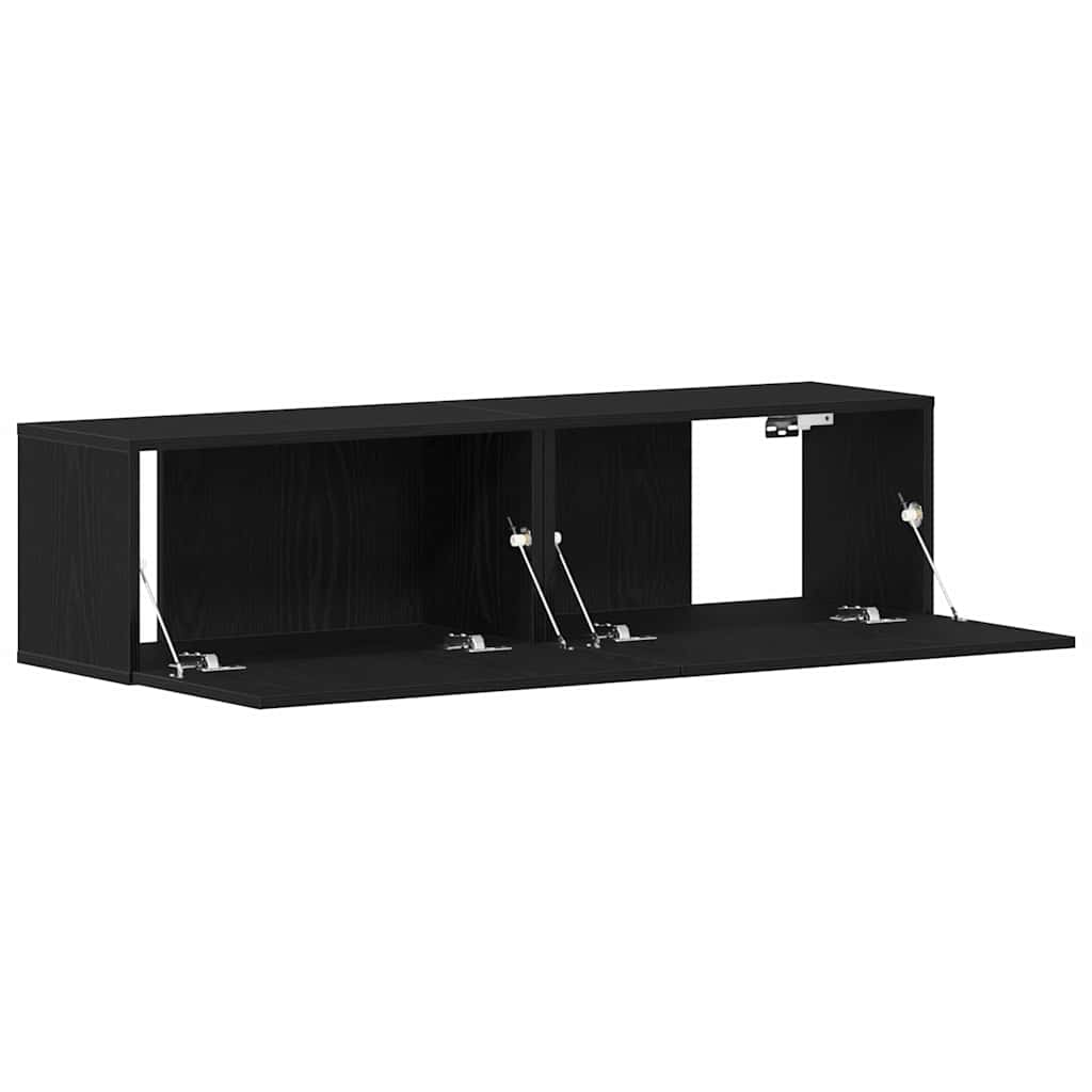 vidaXL Szafka pod TV czarny dąb 120x30x30,5 cm materiał drewnopochodny