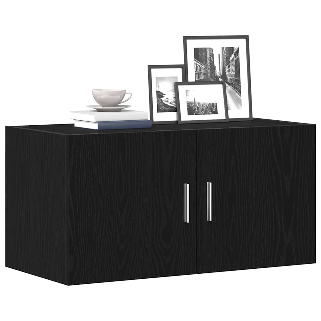 vidaXL Szafka ścienna, czarny dąb, 80x39x40cm, materiał drewnopochodny