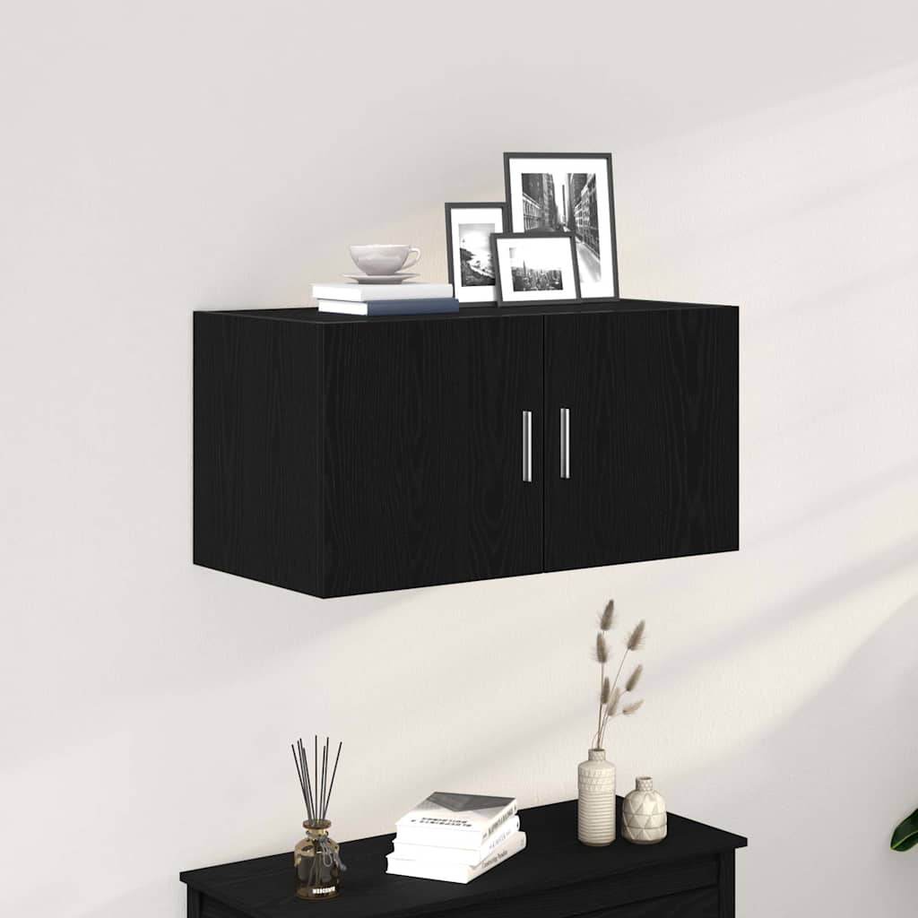 vidaXL Szafka ścienna, czarny dąb, 80x39x40cm, materiał drewnopochodny