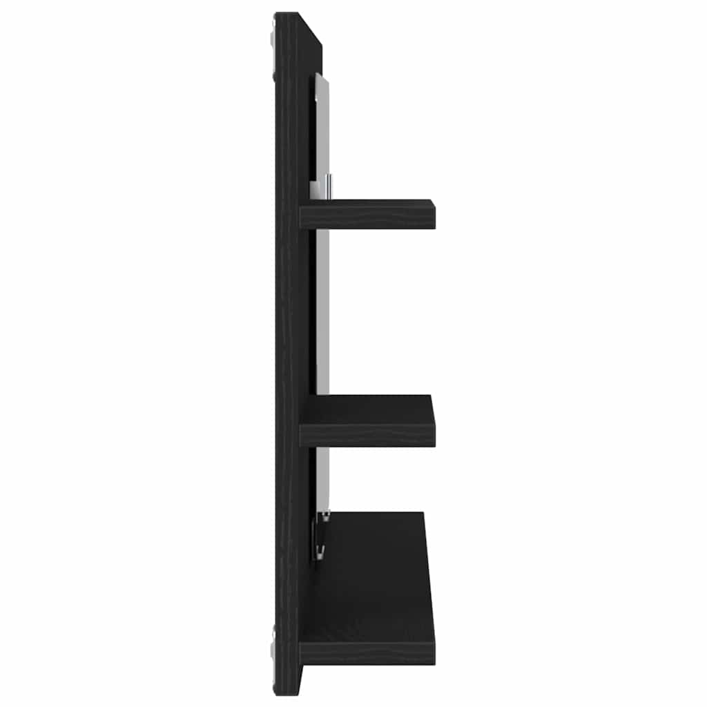 vidaXL Szafka łazienkowa z lustrem Czarny dąb 90x11x45 cm Drewno klejone