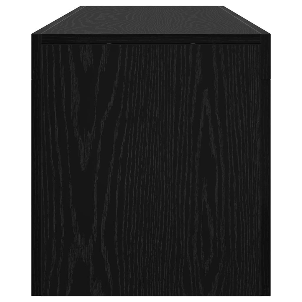 vidaXL Szafka pod TV z oświetleniem LED, czarny dąb, 140x36,5x40 cm
