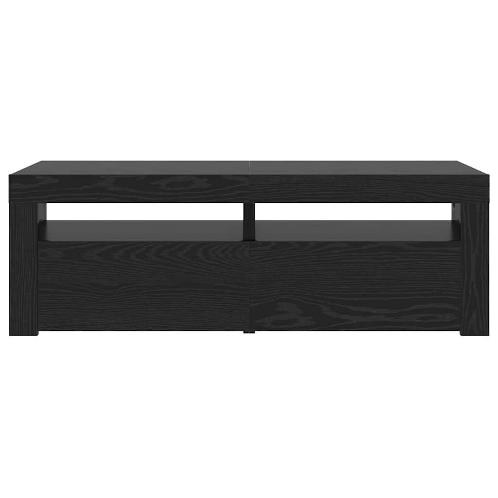 vidaXL Szafka pod TV z oświetleniem LED, czarny dąb, 120x35x40 cm