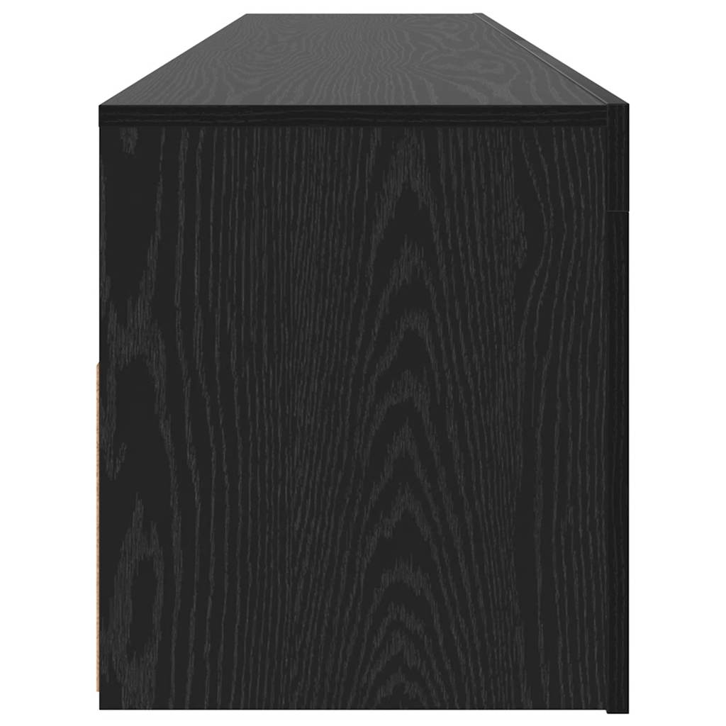 vidaXL Szafka pod TV z oświetleniem LED, czarny dąb, 120x35x40 cm