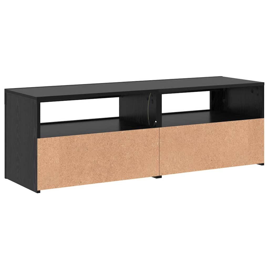 vidaXL Szafka pod TV z oświetleniem LED, czarny dąb, 120x35x40 cm