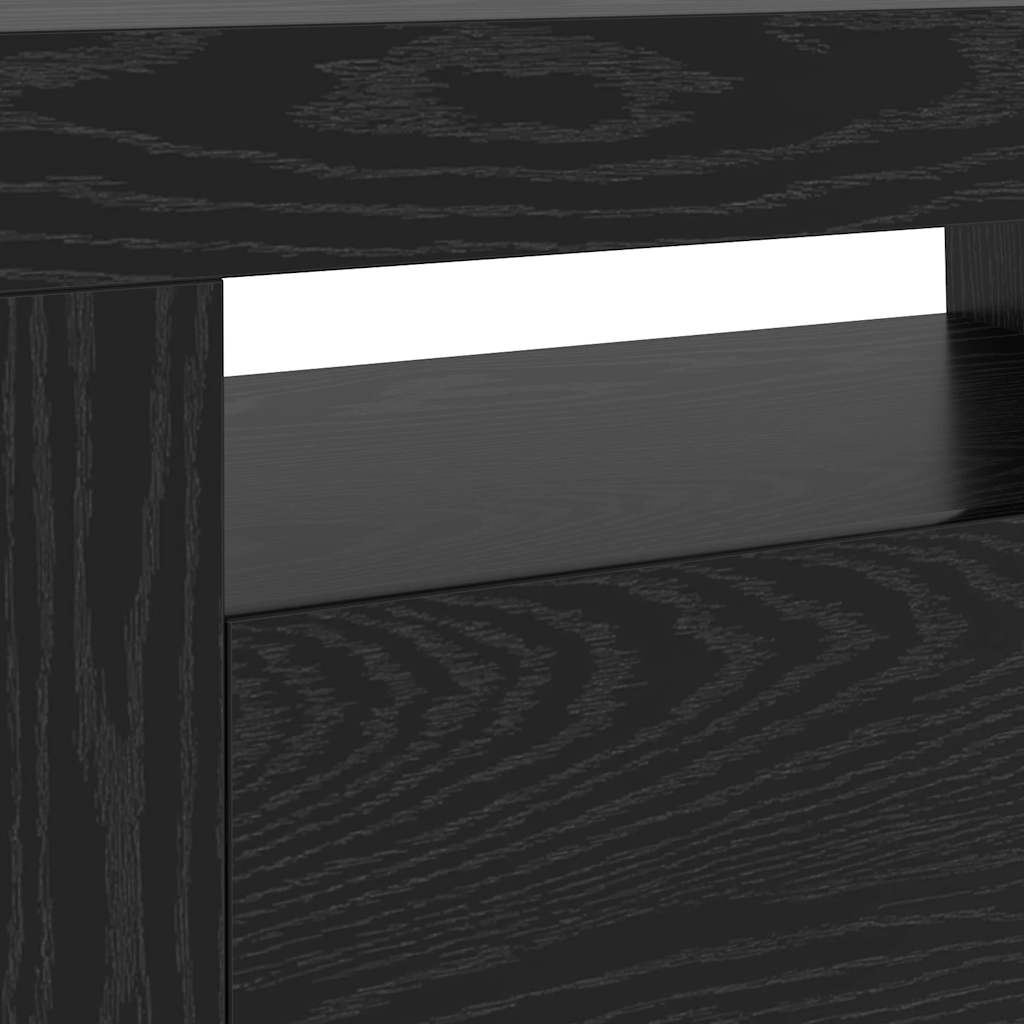vidaXL Szafka pod TV z oświetleniem LED, czarny dąb, 120x35x40 cm