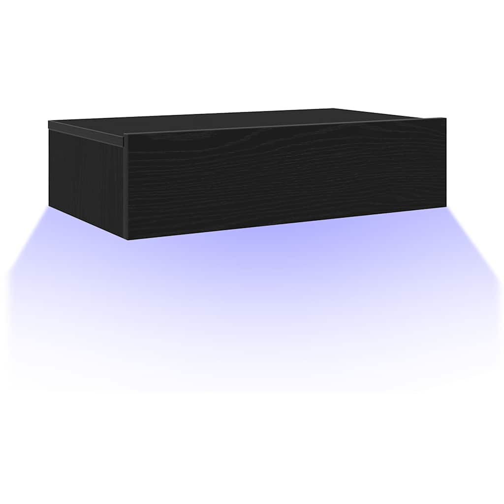 vidaXL Szafka RTV z oświetleniem LED Czarny Dąb 60x35x15,5 cm