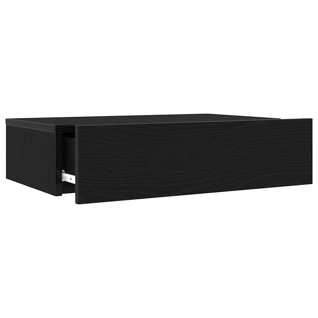 vidaXL Szafka RTV z oświetleniem LED Czarny Dąb 60x35x15,5 cm