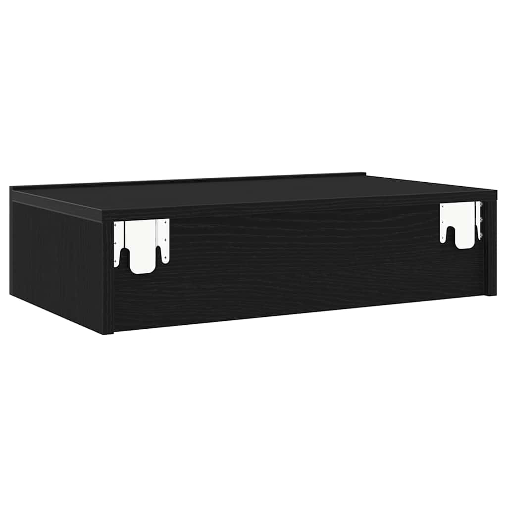 vidaXL Szafka RTV z oświetleniem LED Czarny Dąb 60x35x15,5 cm