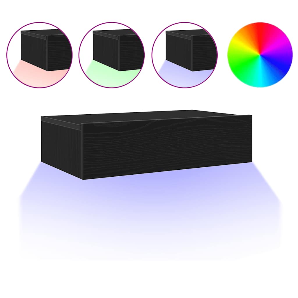 vidaXL Szafki RTV z oświetleniem LED 2 szt. Dąb czarny 60x35x15,5 cm