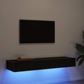 vidaXL Szafki RTV z oświetleniem LED 2 szt. Dąb czarny 60x35x15,5 cm