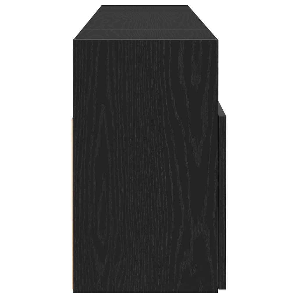 vidaXL Szafka pod TV z oświetleniem LED, czarny dąb, 120x30x50 cm