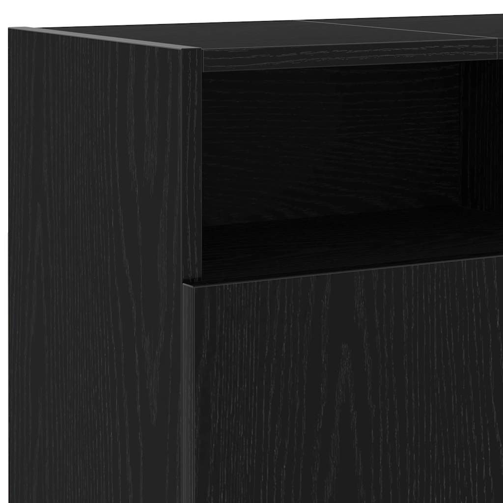 vidaXL Szafka pod TV z oświetleniem LED, czarny dąb, 120x30x50 cm