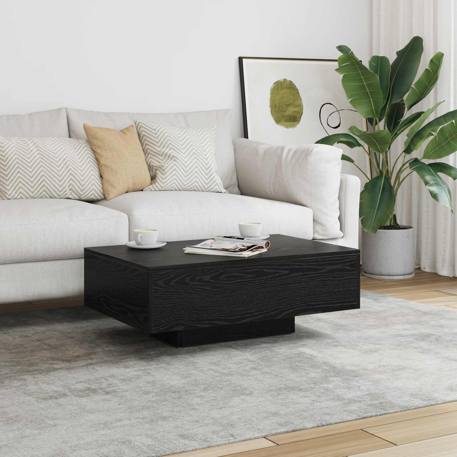 vidaXL Stolik kawowy Czarny Dąb 85 x 55 x 31 cm