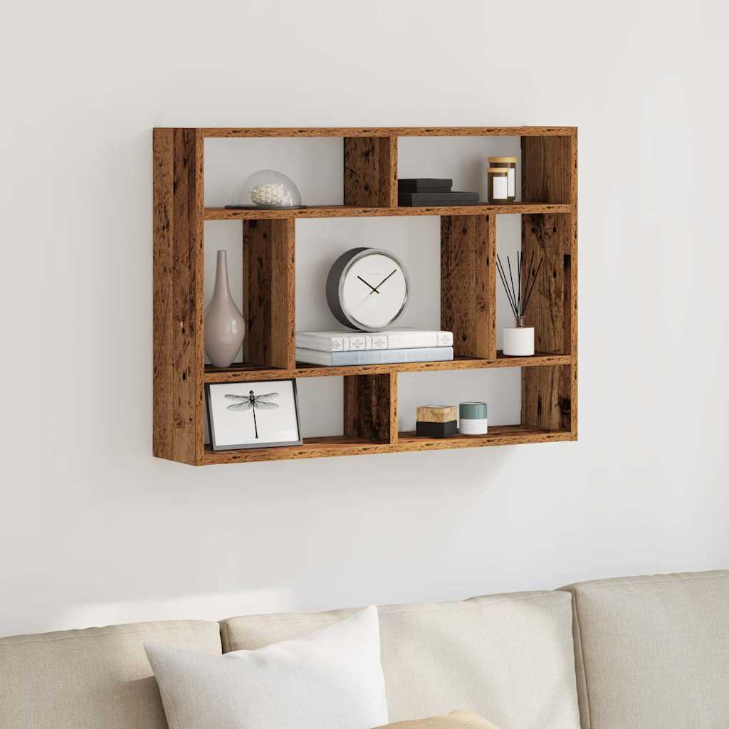 vidaXL Półka ścienna, stare drewno 75x16x55cm, materiał drewnopochodny