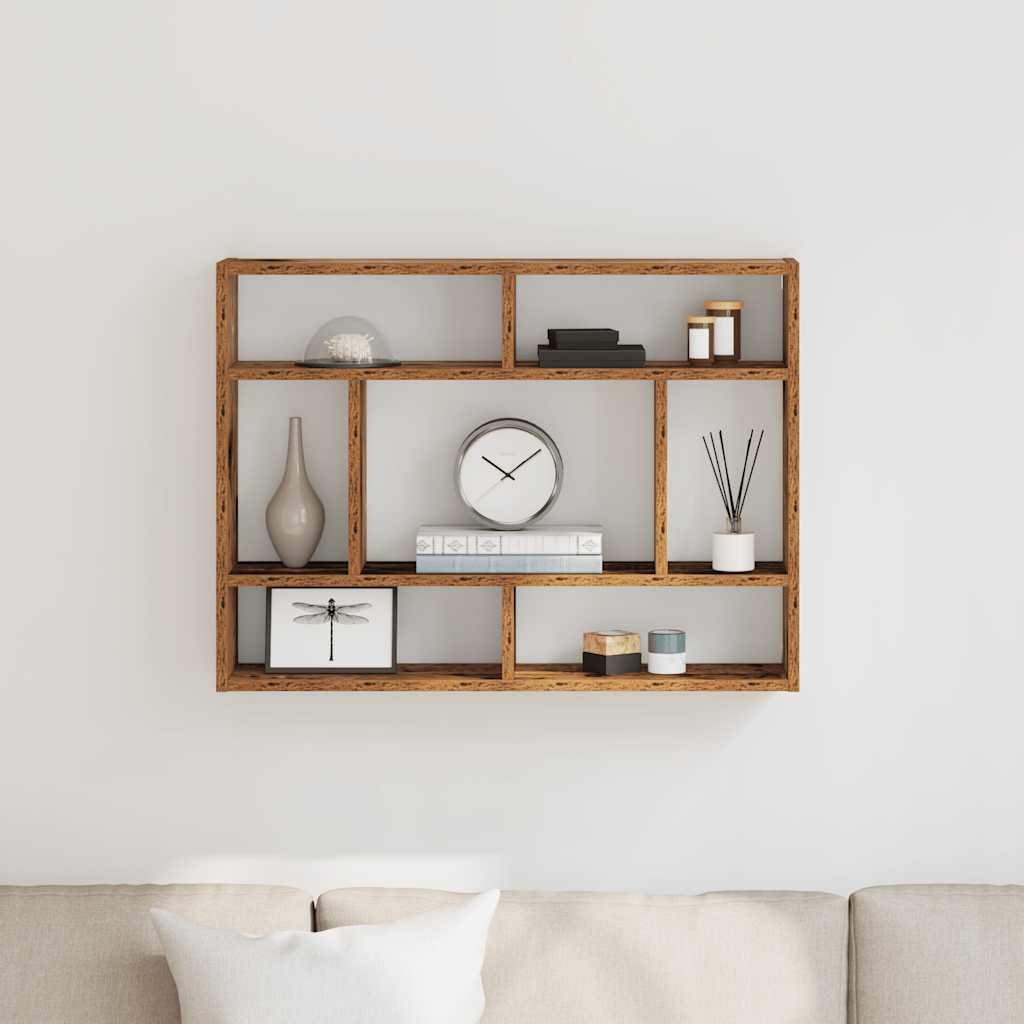 vidaXL Półka ścienna, stare drewno 75x16x55cm, materiał drewnopochodny