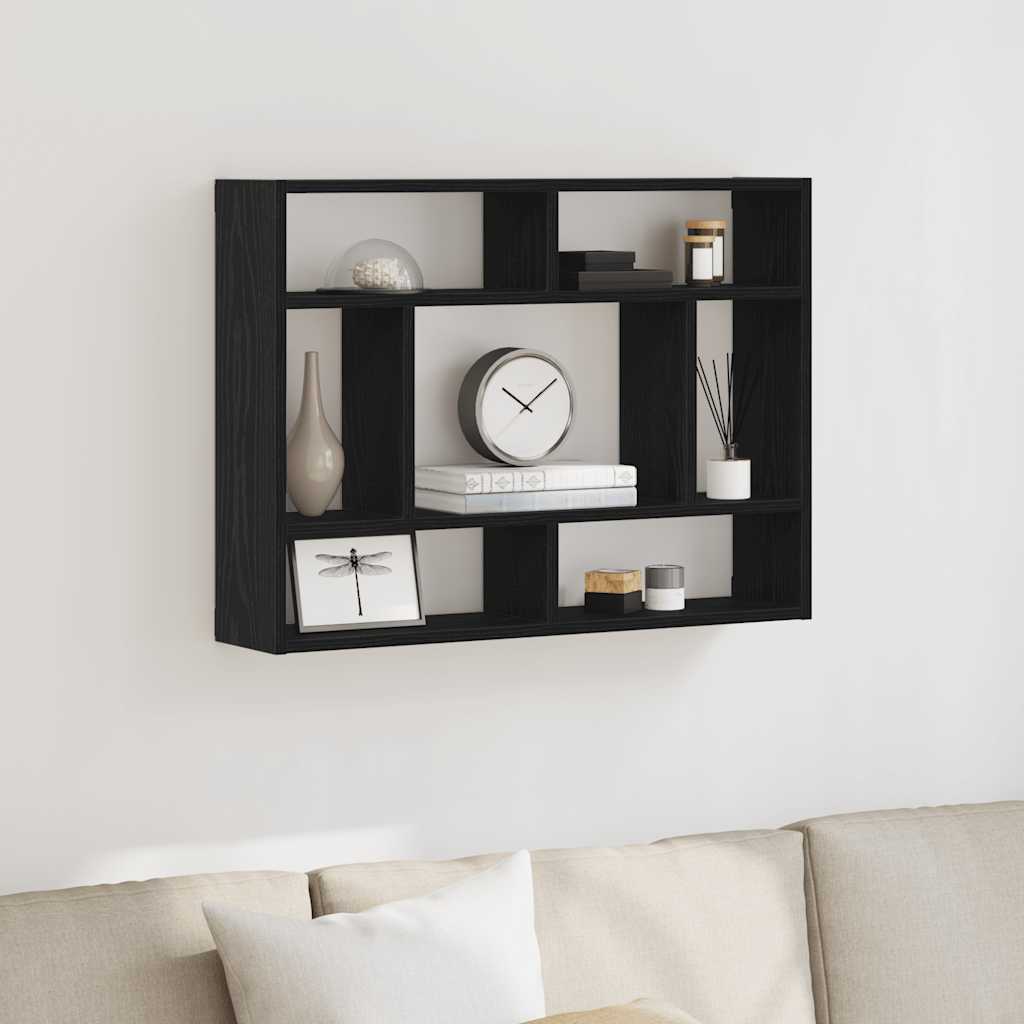 vidaXL Półka ścienna czarny dąb 75x16x55 cm Drewno konstrukcyjne