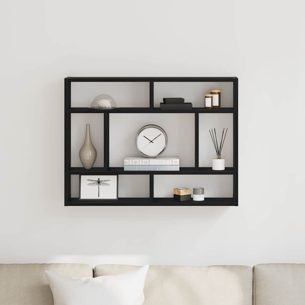 vidaXL Półka ścienna czarny dąb 75x16x55 cm Drewno konstrukcyjne
