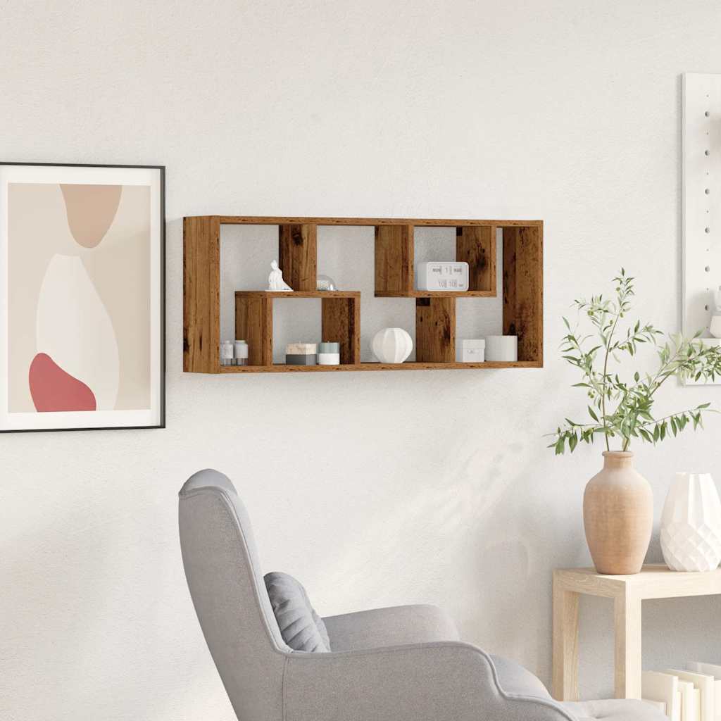 vidaXL Półka ścienna Stare drewno 36x16x90 cm Drewno klejone