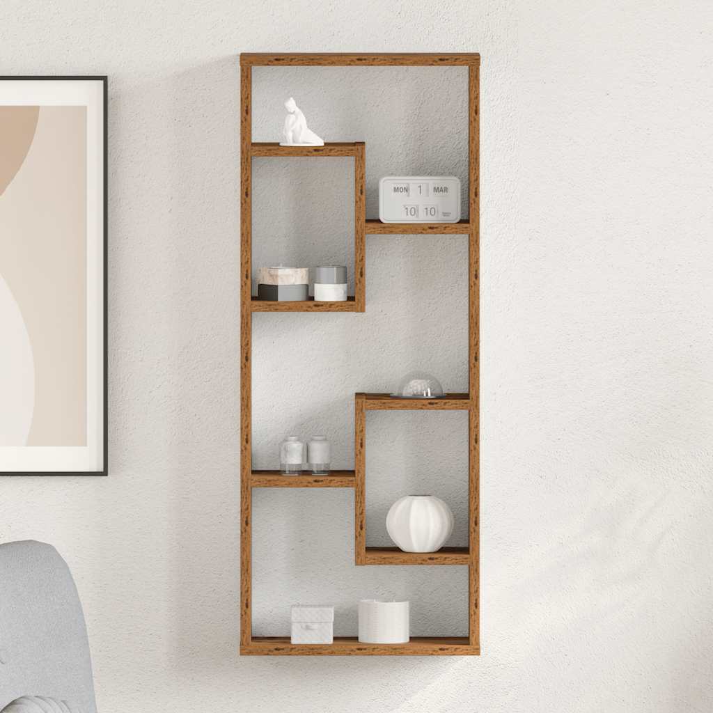 vidaXL Półka ścienna Stare drewno 36x16x90 cm Drewno klejone