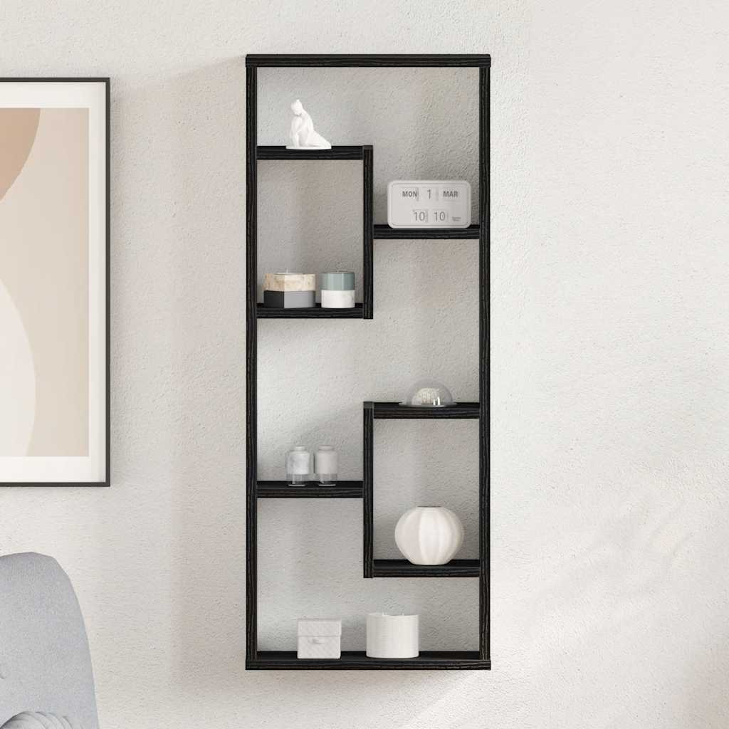vidaXL Półka ścienna czarny dąb 36x16x90 cm Drewno konstrukcyjne