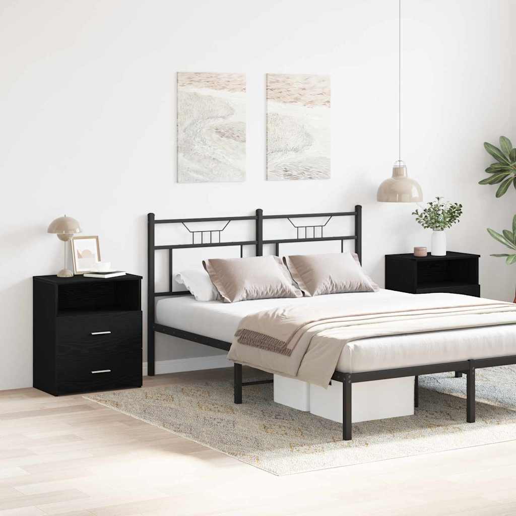 vidaXL Szafka Nocna z szufladą 2 pcs Czarny Dąb 50 x 32 x 60cm