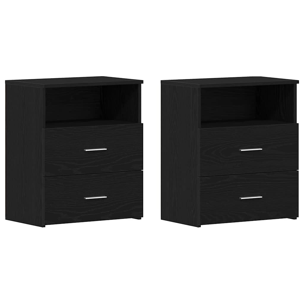 vidaXL Szafka Nocna z szufladą 2 pcs Czarny Dąb 50 x 32 x 60cm