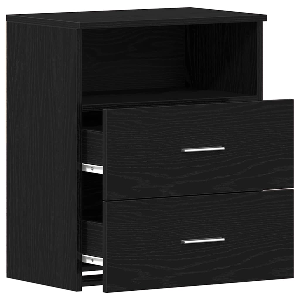 vidaXL Szafka Nocna z szufladą 2 pcs Czarny Dąb 50 x 32 x 60cm