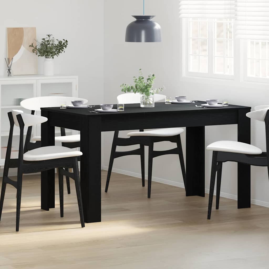 vidaXL Stół jadalny Czarny dąb 140 x 74,5 x 76 cm Drewno inżynieryjne