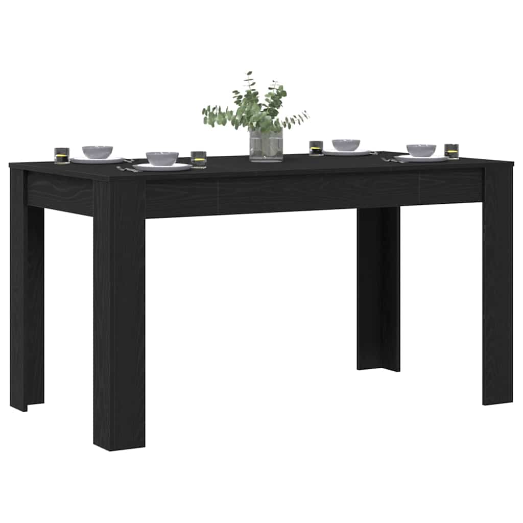 vidaXL Stół jadalny Czarny dąb 140 x 74,5 x 76 cm Drewno inżynieryjne