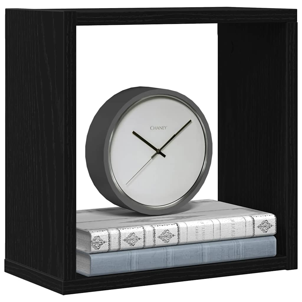 vidaXL Półki ścienne kostki, 2 szt., czarny dąb, 30x15x30 cm