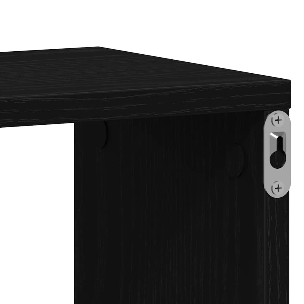 vidaXL Półki ścienne Cube 2 szt. Czarny dąb 100x15x30 cm