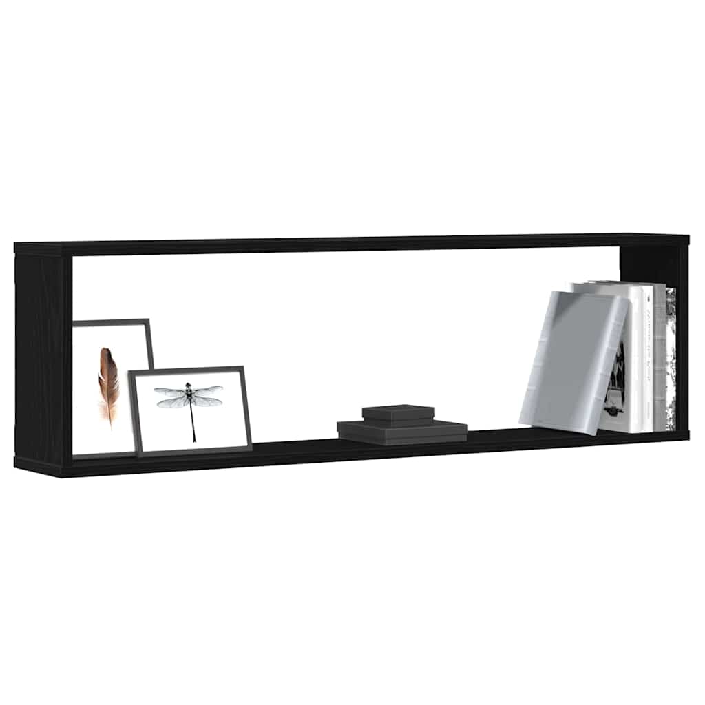 vidaXL Półki ścienne sześcienne 4 szt. Czarny dąb 100x15x30 cm
