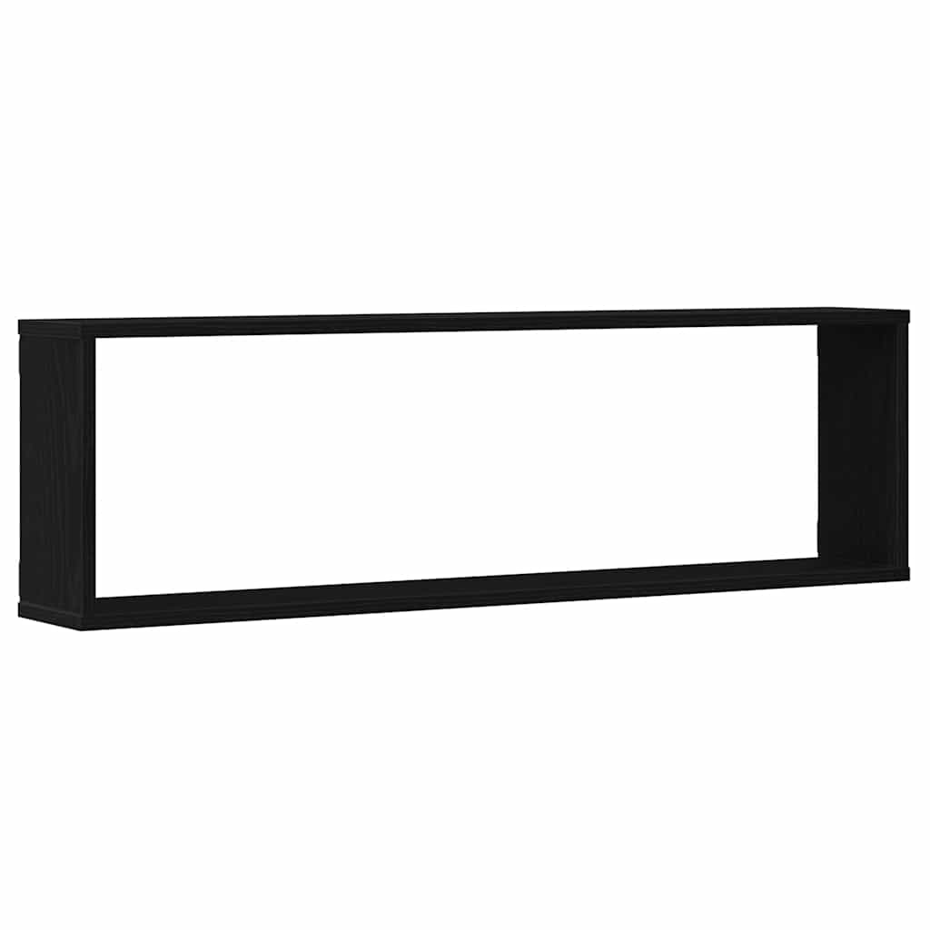 vidaXL Półki ścienne sześcienne 4 szt. Czarny dąb 100x15x30 cm