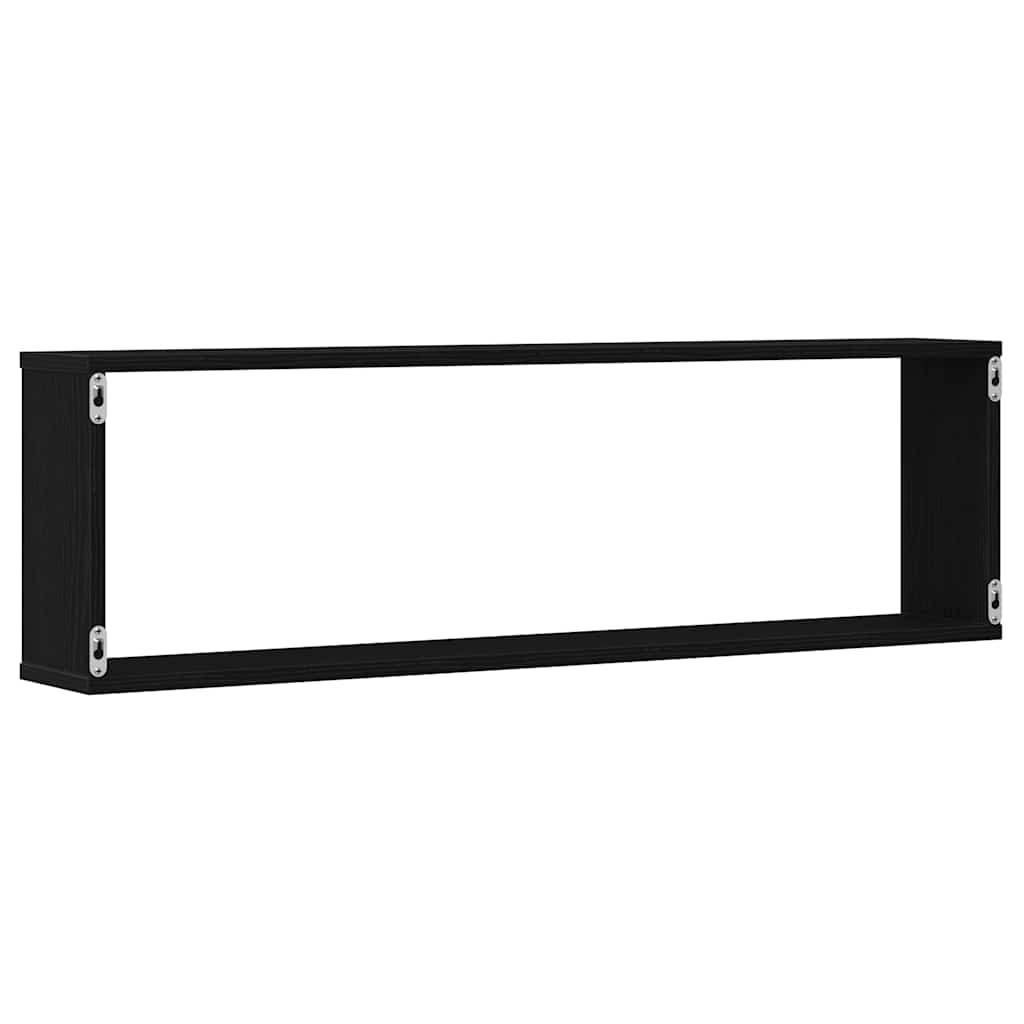 vidaXL Półki ścienne sześcienne 4 szt. Czarny dąb 100x15x30 cm
