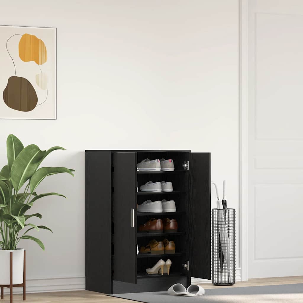 vidaXL Szafka na buty, czarny dąb, 60x35x92 cm materiał drewnopochodny