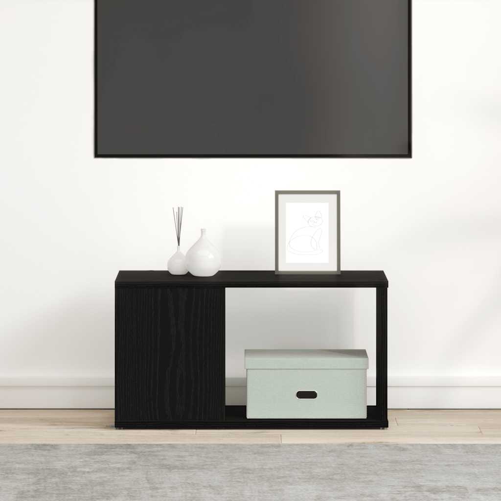 vidaXL Szafka RTV, czarny dąb, 60x24x32 cm, materiał drewnopochodny