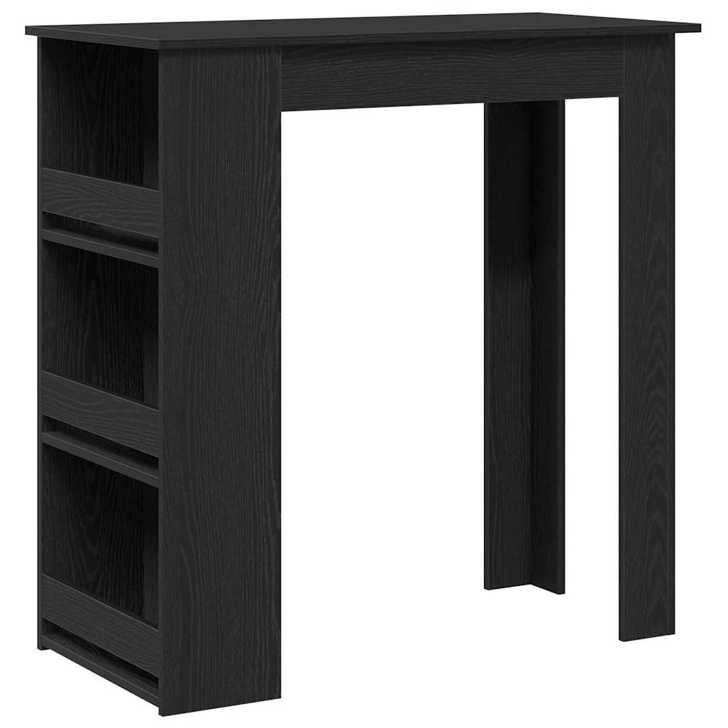 vidaXL Stolik barowy z półkami, czarny dąb, 102x50x103,5 cm