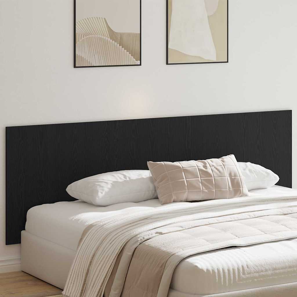 vidaXL Wezgłowie łóżka Z zagłówkiem Czarny Dąb 160 x 1.5 x 80.5 cm